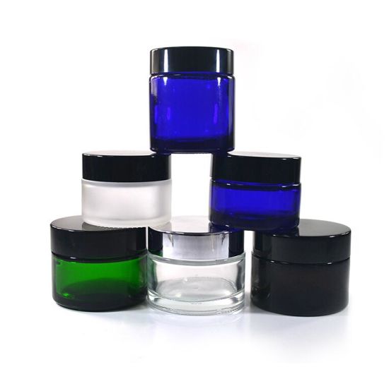 luxury unique 5ml 10ml 20ml 30ml 50ml 100ml Customized Cosmetic Packaging Glass Amber Cream Jar with plastic black lid
