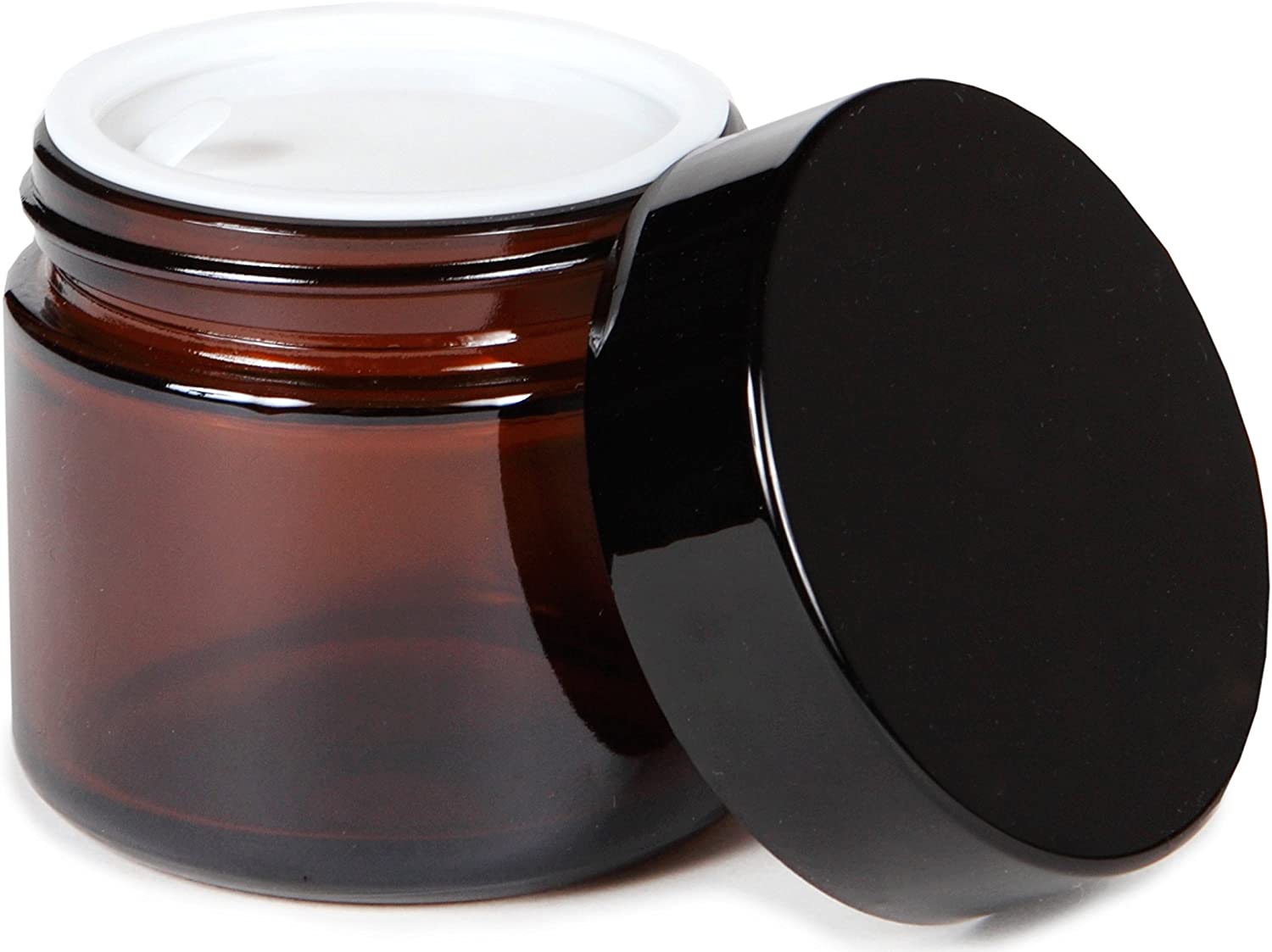 luxury unique 5ml 10ml 20ml 30ml 50ml 100ml Customized Cosmetic Packaging Glass Amber Cream Jar with plastic black lid