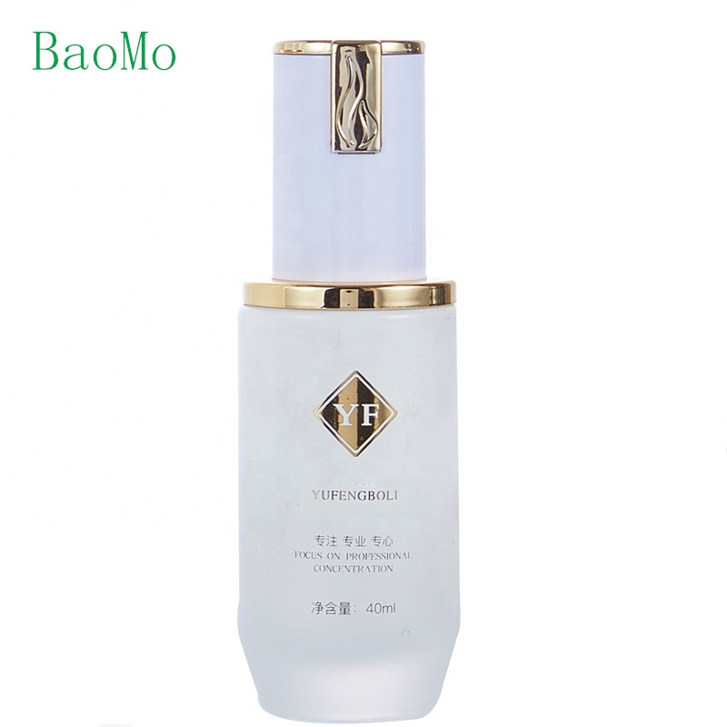 luxury white cosmetic glass jars and bottles 50g 40ml 100ml 120ml lotion pump with skin care packaging