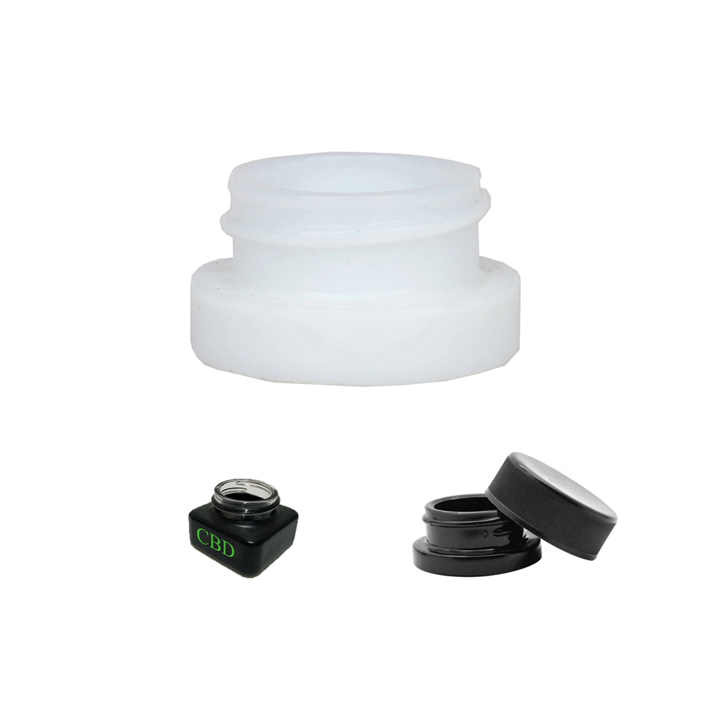 luxury white glass wide mouth round CBD dab wax jar neckless medical cosmetic cream jar concentrate container without cr cap 9ml