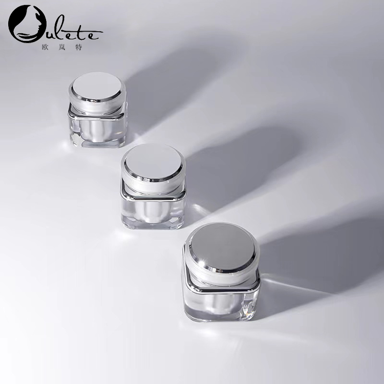 luxury white square acrylic face cream gel jar 30ml 50ml for cosmetic moisturizing Cream