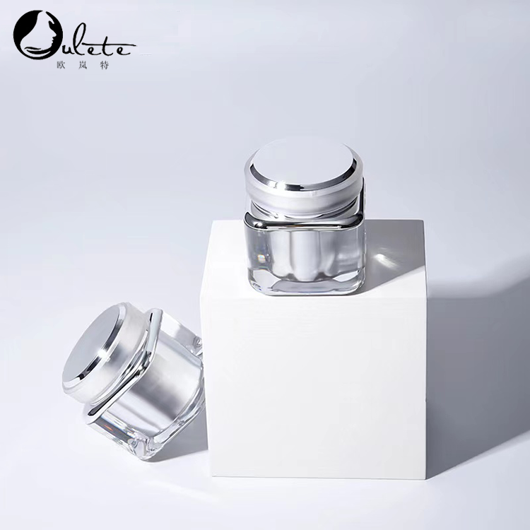 luxury white square acrylic face cream gel jar 30ml 50ml for cosmetic moisturizing Cream