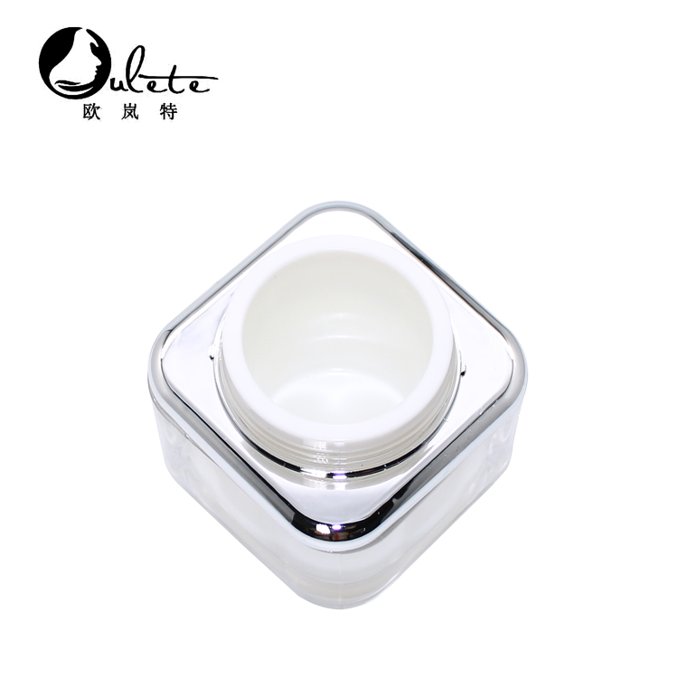luxury white square acrylic face cream gel jar 30ml 50ml for cosmetic moisturizing Cream