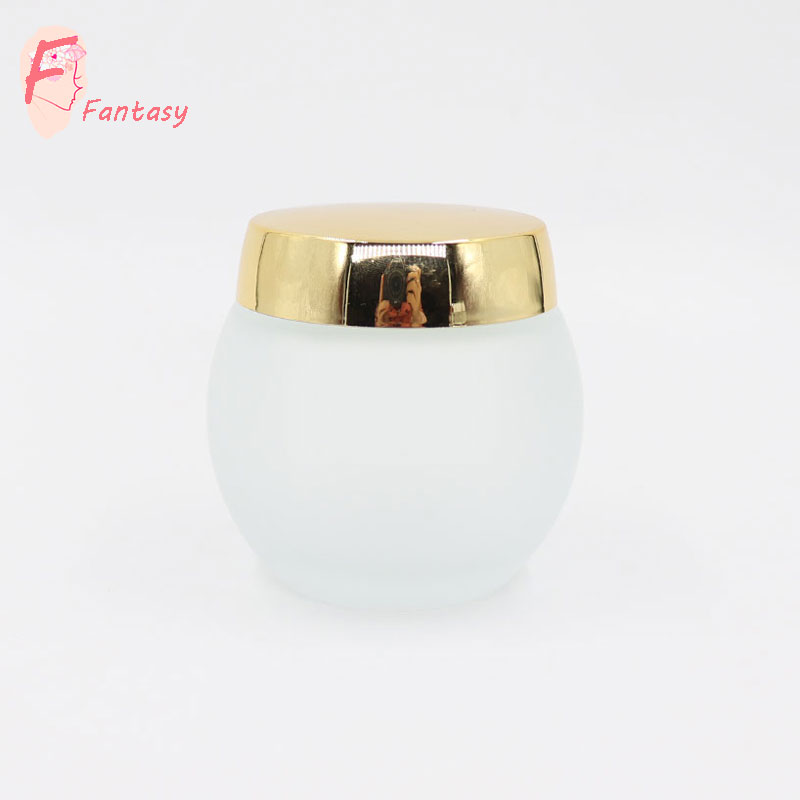 made in China spot stock quality unique ball shape frosted glass jar 4 oz glass cream jar with gold cap 120g cheap price