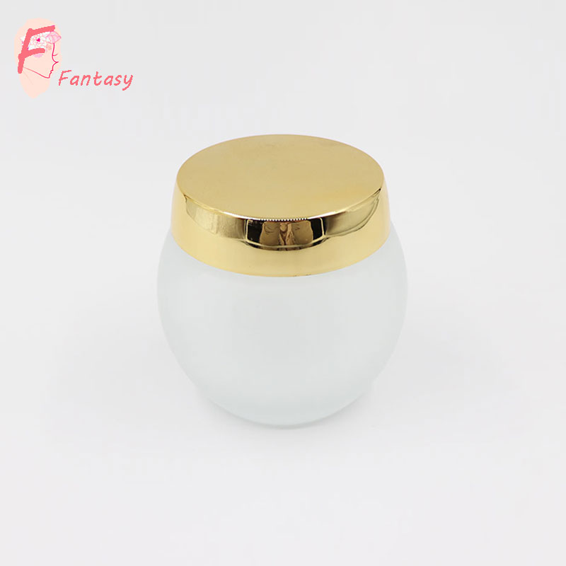 made in China spot stock quality unique ball shape frosted glass jar 4 oz glass cream jar with gold cap 120g cheap price