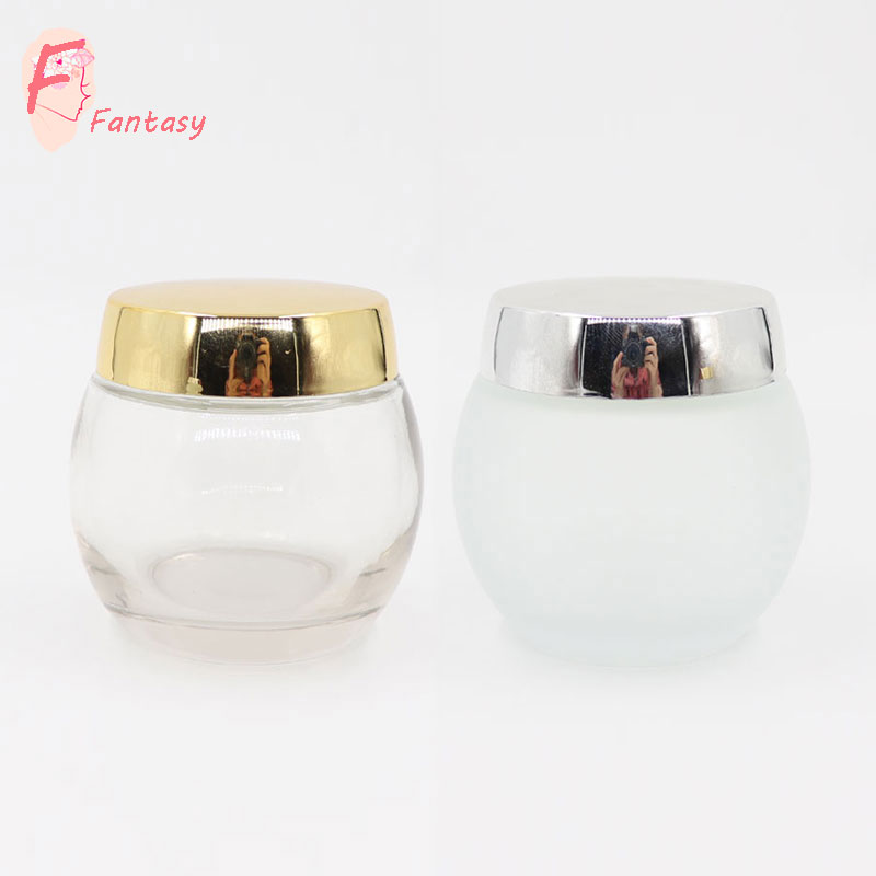 made in China spot stock quality unique ball shape frosted glass jar 4 oz glass cream jar with gold cap 120g cheap price