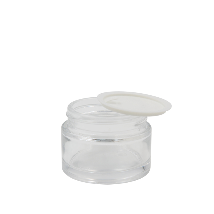 manufacturer cosmetic glass container black screw cap skincare cream lotion glass jar