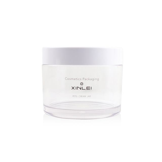 manufacturer hot sale product 8oz 250g clear round plastic white PETG jar with lid for cosmetic cream hair care also for spice