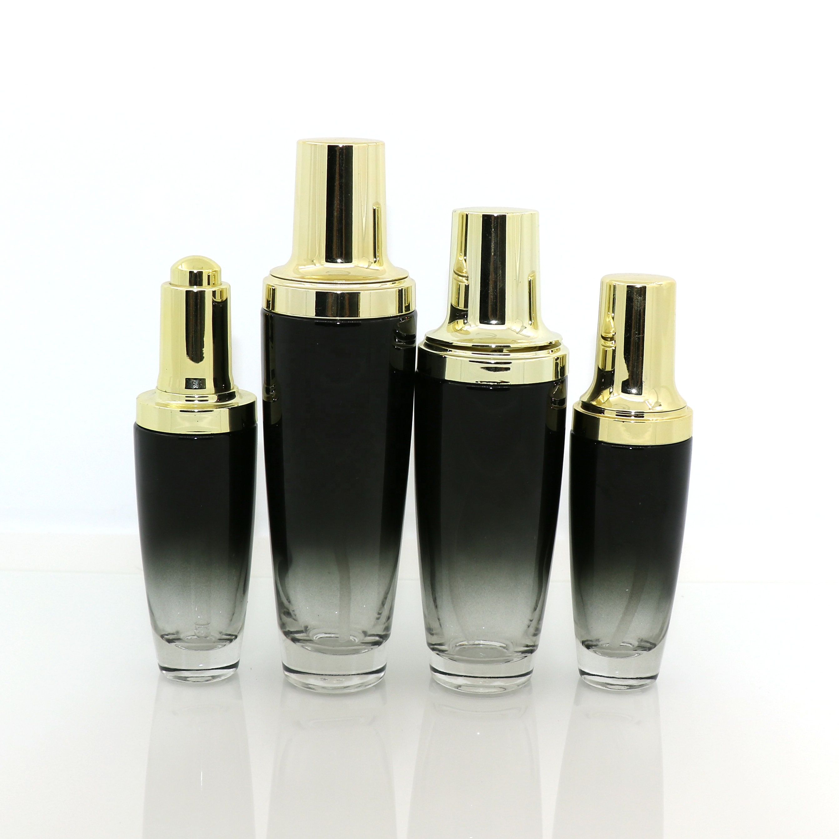 manufacturer lotion perfume 100ml 120ml luxury gradient purple lotion serum oil and sliver gold spray bottles