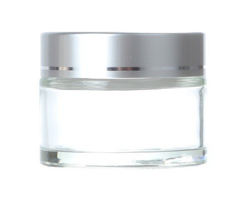 manufacturer selling clear cosmetic jars with lids luxury cosmetic glass jar with gold cap