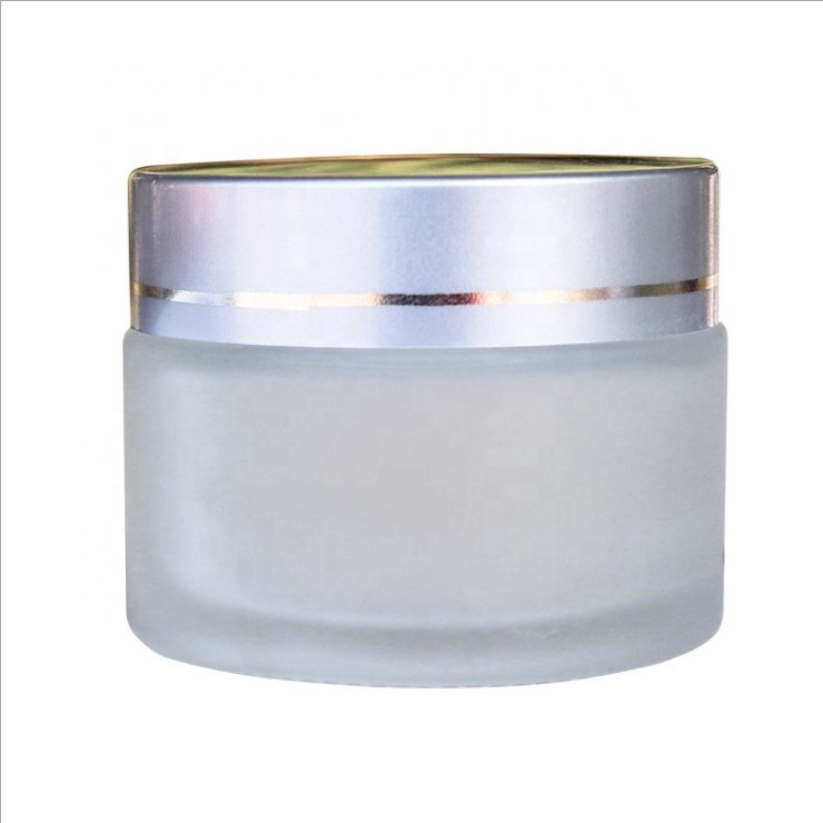manufacturer selling clear cosmetic jars with lids luxury cosmetic glass jar with gold cap
