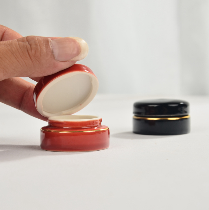 manufacturers pink red black white lotion ceramic eye cream jar