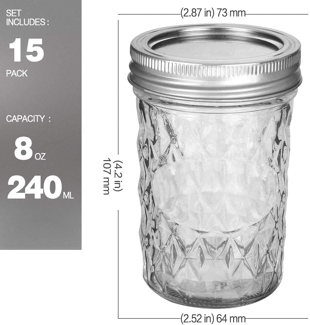 manufacturers wholesale custom Amazon HOT Selling mason jar wide mouth