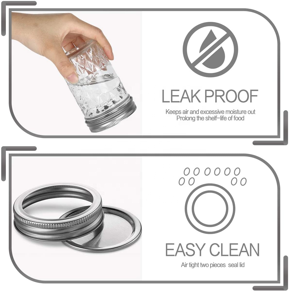 manufacturers wholesale custom Amazon HOT Selling mason jar wide mouth