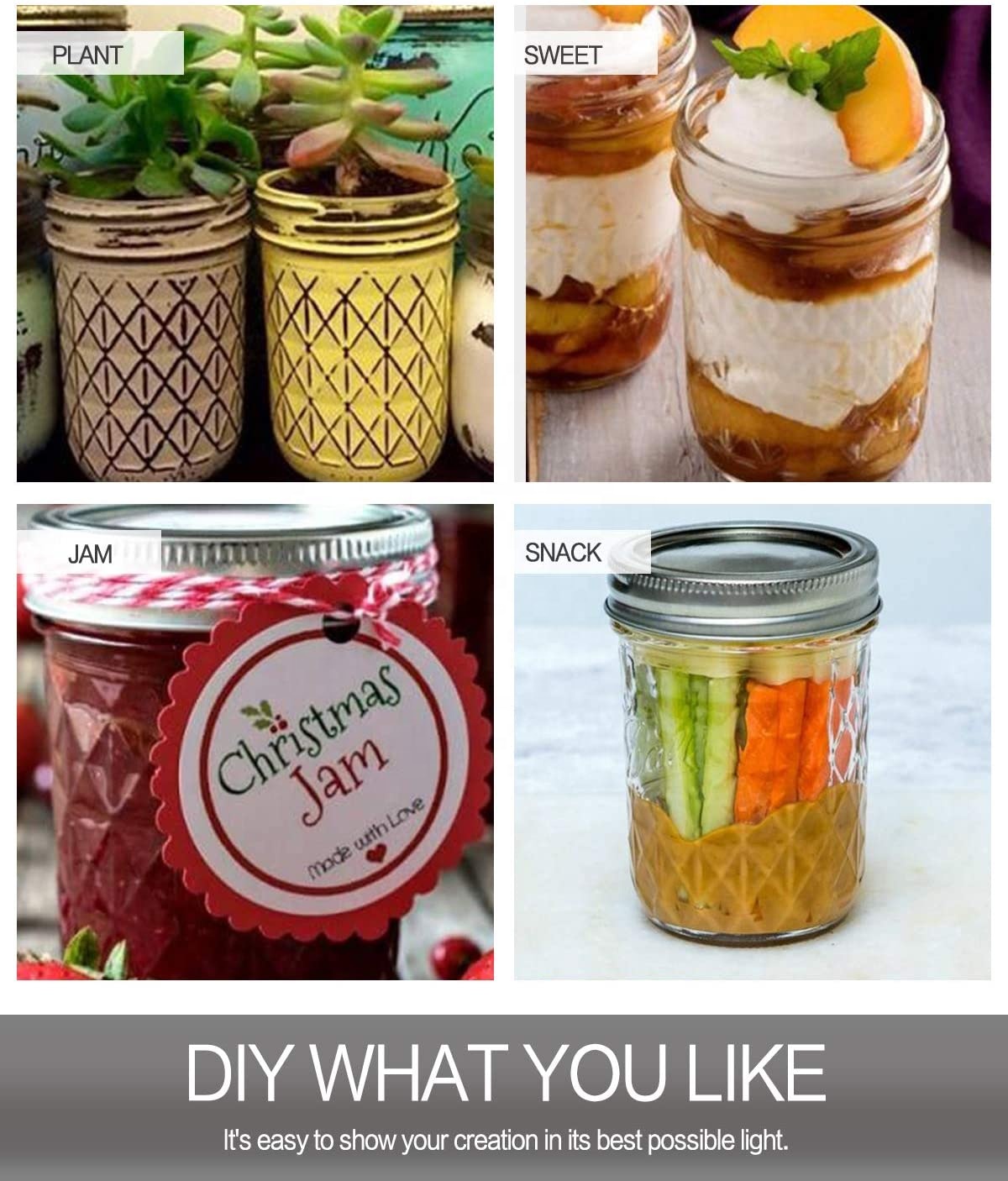 manufacturers wholesale custom Amazon HOT Selling mason jar wide mouth