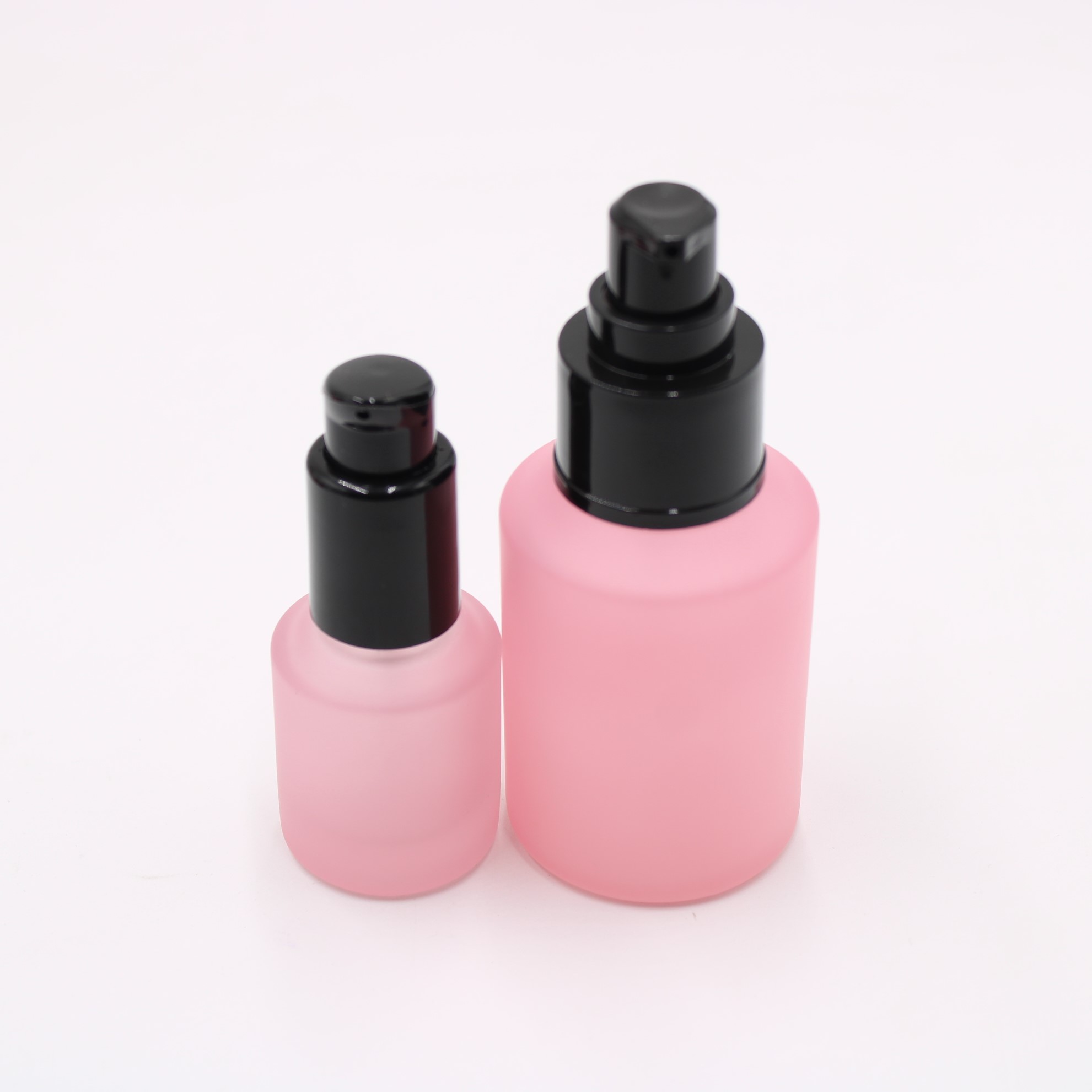 manufacturers wholesale whole set stock luxury cosmetic packaging serum pink glass dropper bottle