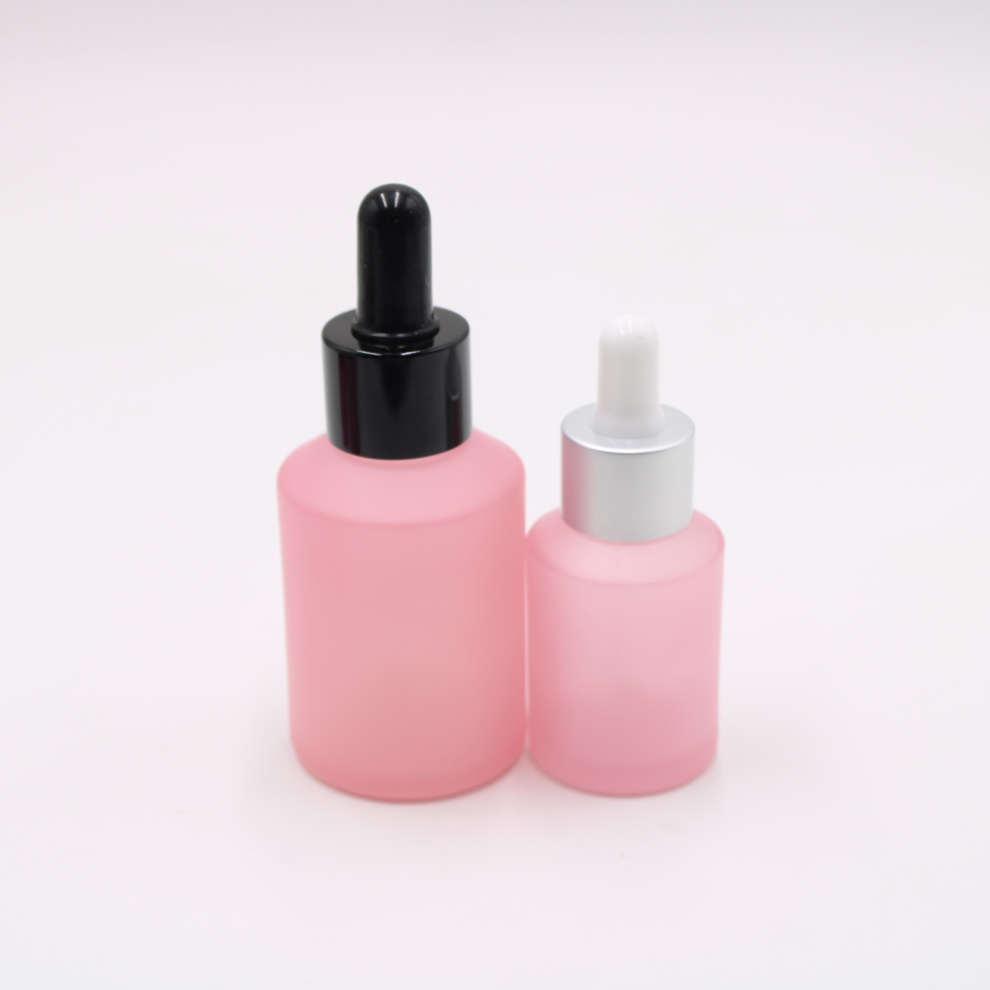 manufacturers wholesale whole set stock luxury cosmetic packaging serum pink glass dropper bottle