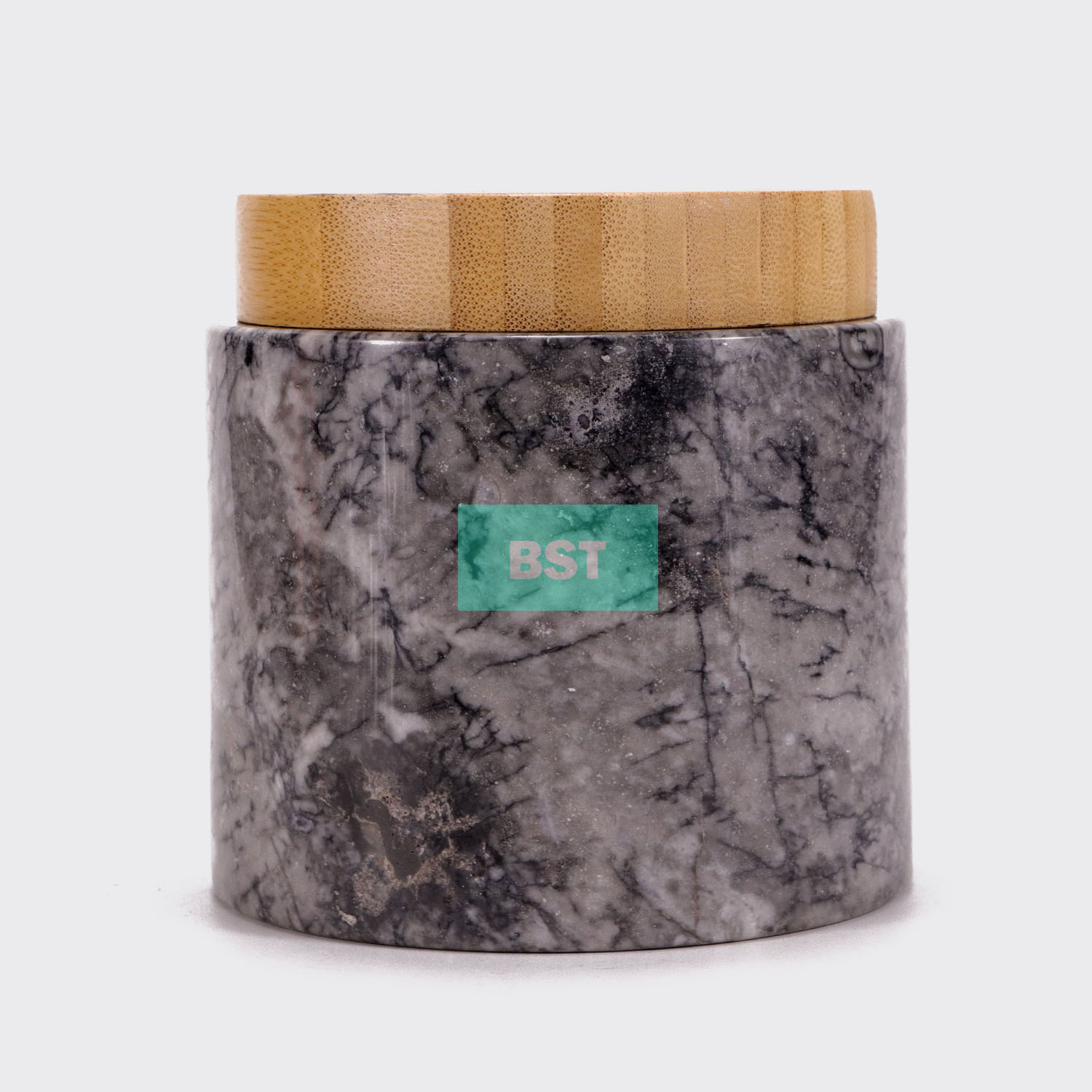 marble storage jar with bamboo lid makes it easier to store your every  day kitchen essentials to bathroom necessities.