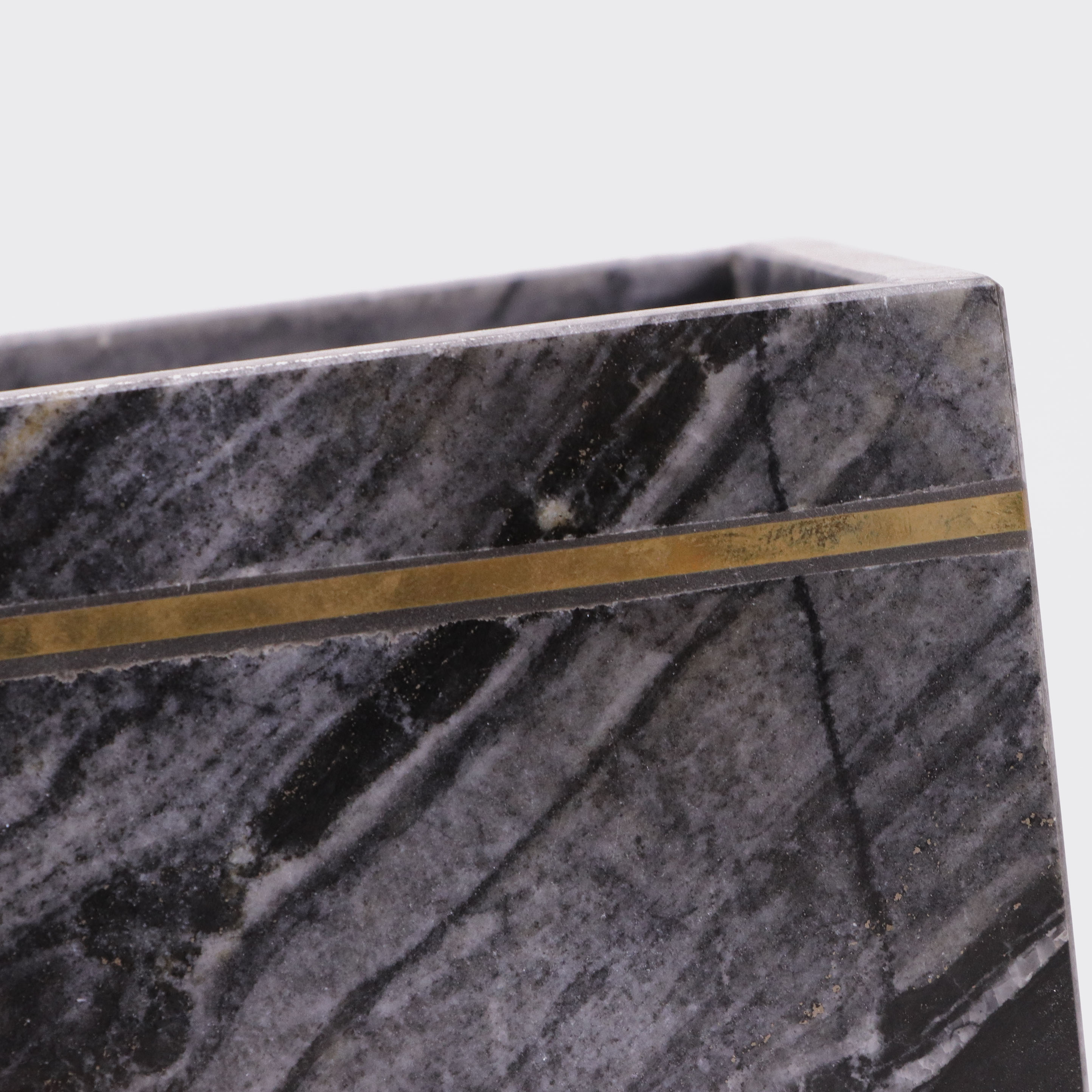 marble with copper decor storage jar with lid makes it easier to store your everyday kitchen essentials to bathroom necessities.