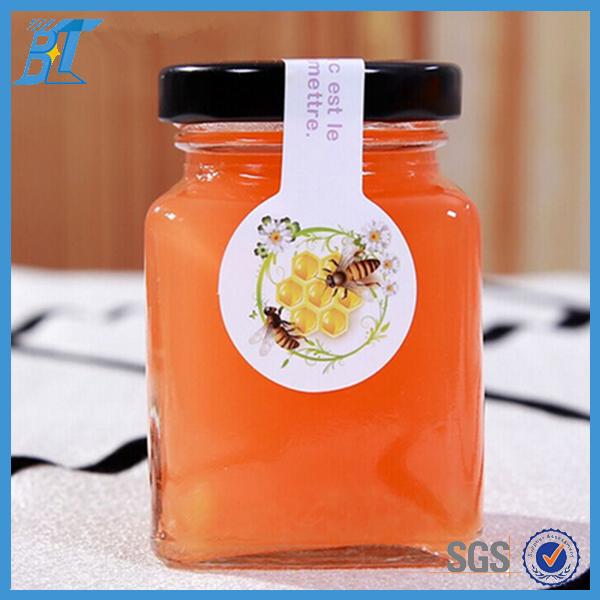 marmelade Jam jars 250ml glass square unique glass honey food jars with lids
