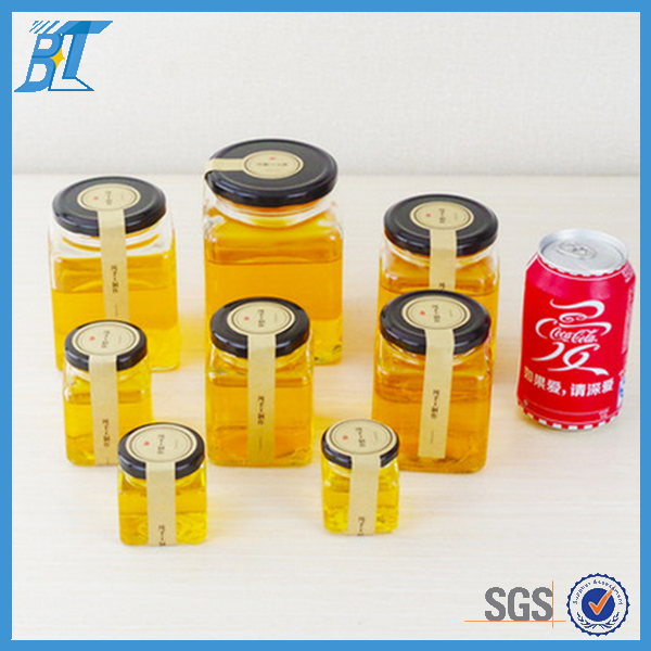 marmelade Jam jars 250ml glass square unique glass honey food jars with lids