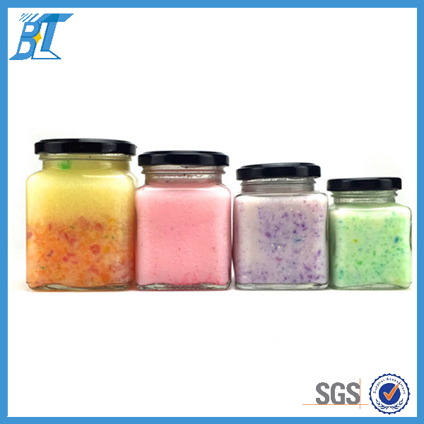 marmelade Jam jars 250ml glass square unique glass honey food jars with lids