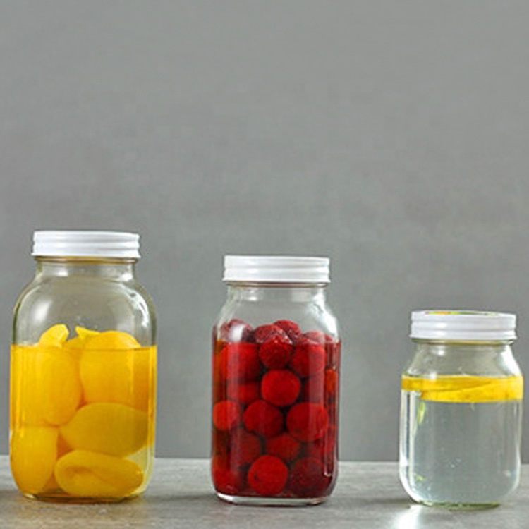 mason preserving jar 100ml 250ml 380ml 500ml 1000ml 32oz empty glass storage bottle with tinplate screw lid for jam honey pickle