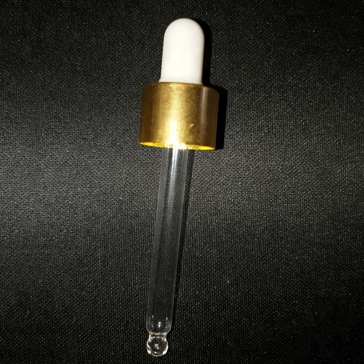 matt black essential cosmetic oil glass bottle 30ml with shiny gold aluminum dropper cap