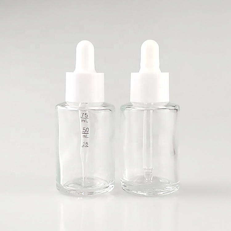 matt cosmetic 10ml 20ml 50ml 30ml flat shoulder frosted clear glass dropper bottle for essential oil