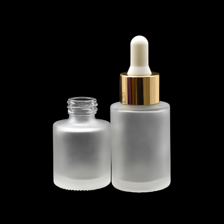 matt cosmetic 10ml 20ml 50ml 30ml flat shoulder frosted clear glass dropper bottle for essential oil