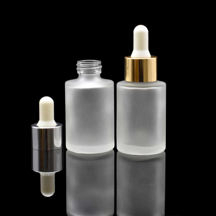 matt cosmetic 10ml 20ml 50ml 30ml flat shoulder frosted clear glass dropper bottle for essential oil