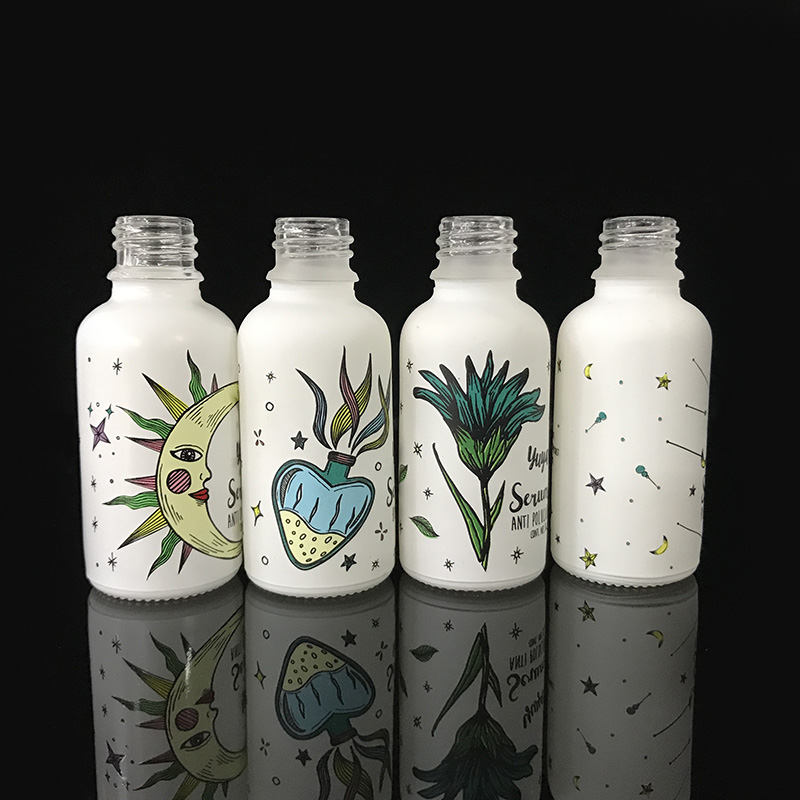 matt cosmetic 10ml 20ml 50ml 30ml flat shoulder frosted transparent glass dropper bottle for essential oil