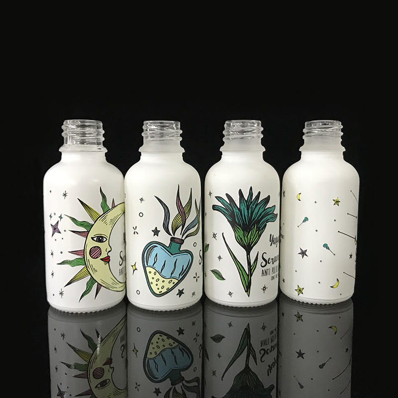 matt cosmetic 10ml 20ml 50ml 30ml flat shoulder frosted transparent glass dropper bottle for essential oil