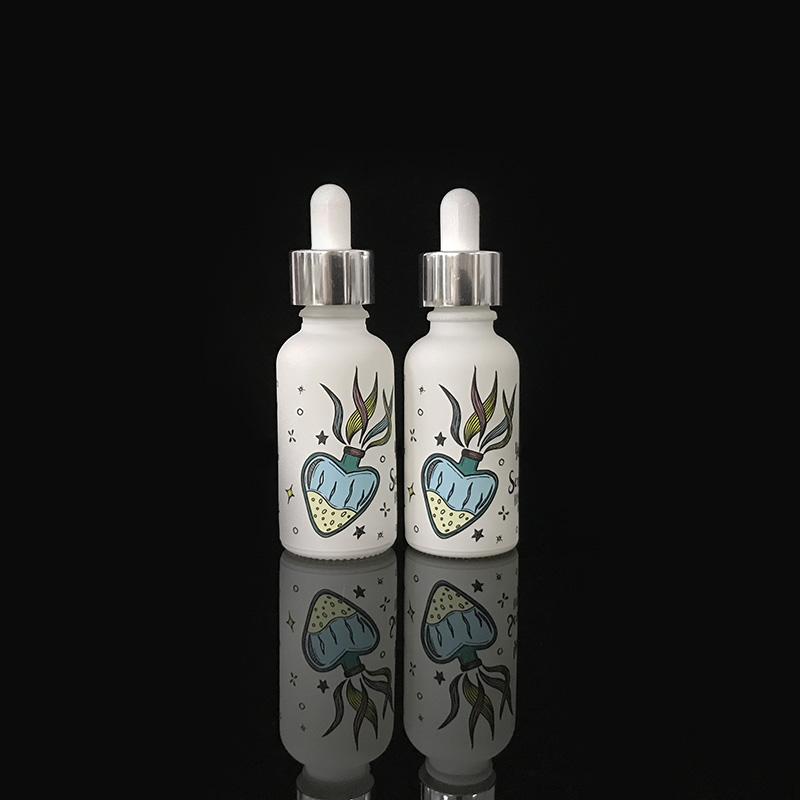 matt cosmetic 10ml 20ml 50ml 30ml flat shoulder frosted transparent glass dropper bottle for essential oil