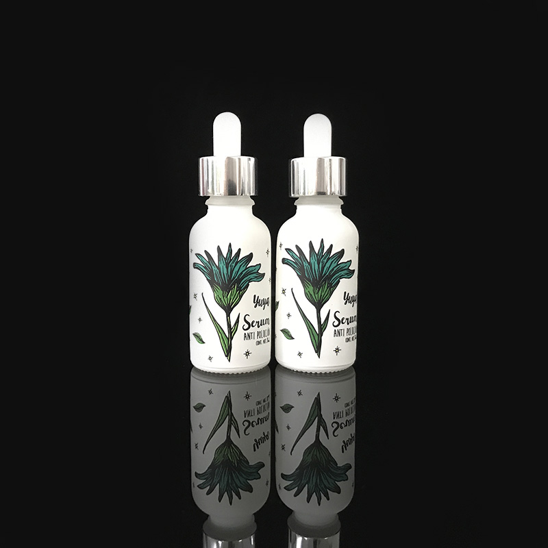 matt cosmetic 10ml 20ml 50ml 30ml flat shoulder frosted transparent glass dropper bottle for essential oil