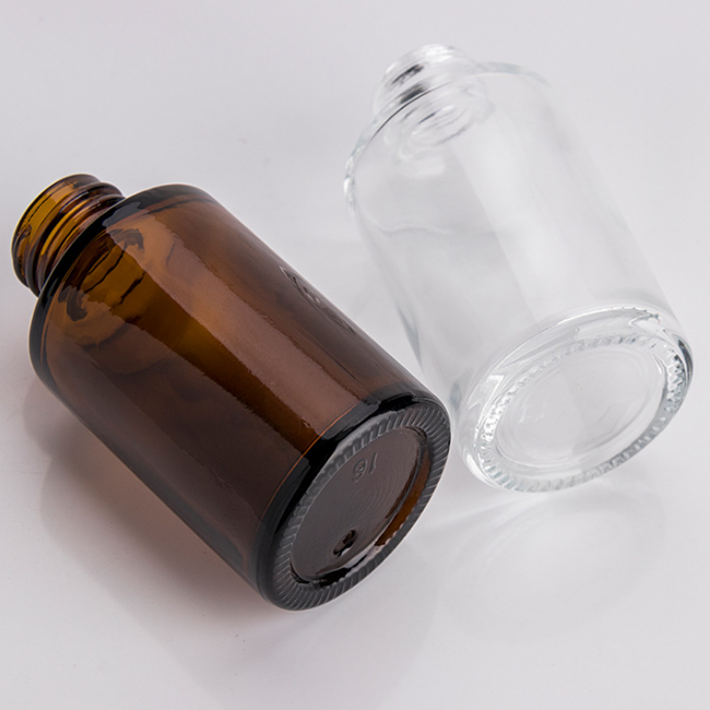matt cosmetic 30ml flat shoulder frosted clear glass dropper bottle for essential oil