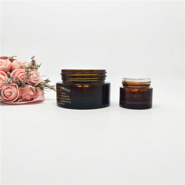 matte amber 1 oz cosmetic glass jars with lids