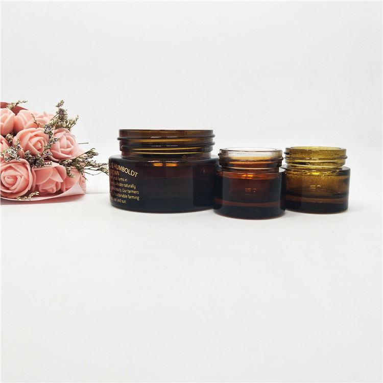 matte amber 1 oz cosmetic glass jars with lids