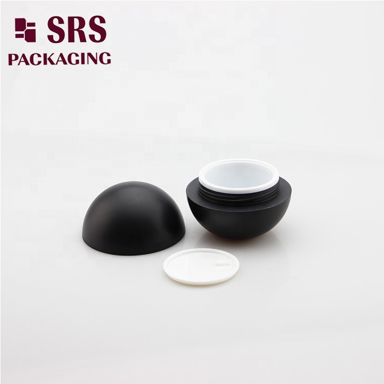 matte black ball cosmetic face mask cream container plastic 50ml hair jar