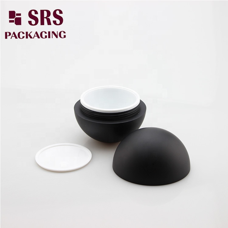 matte black ball cosmetic face mask cream container plastic 50ml hair jar