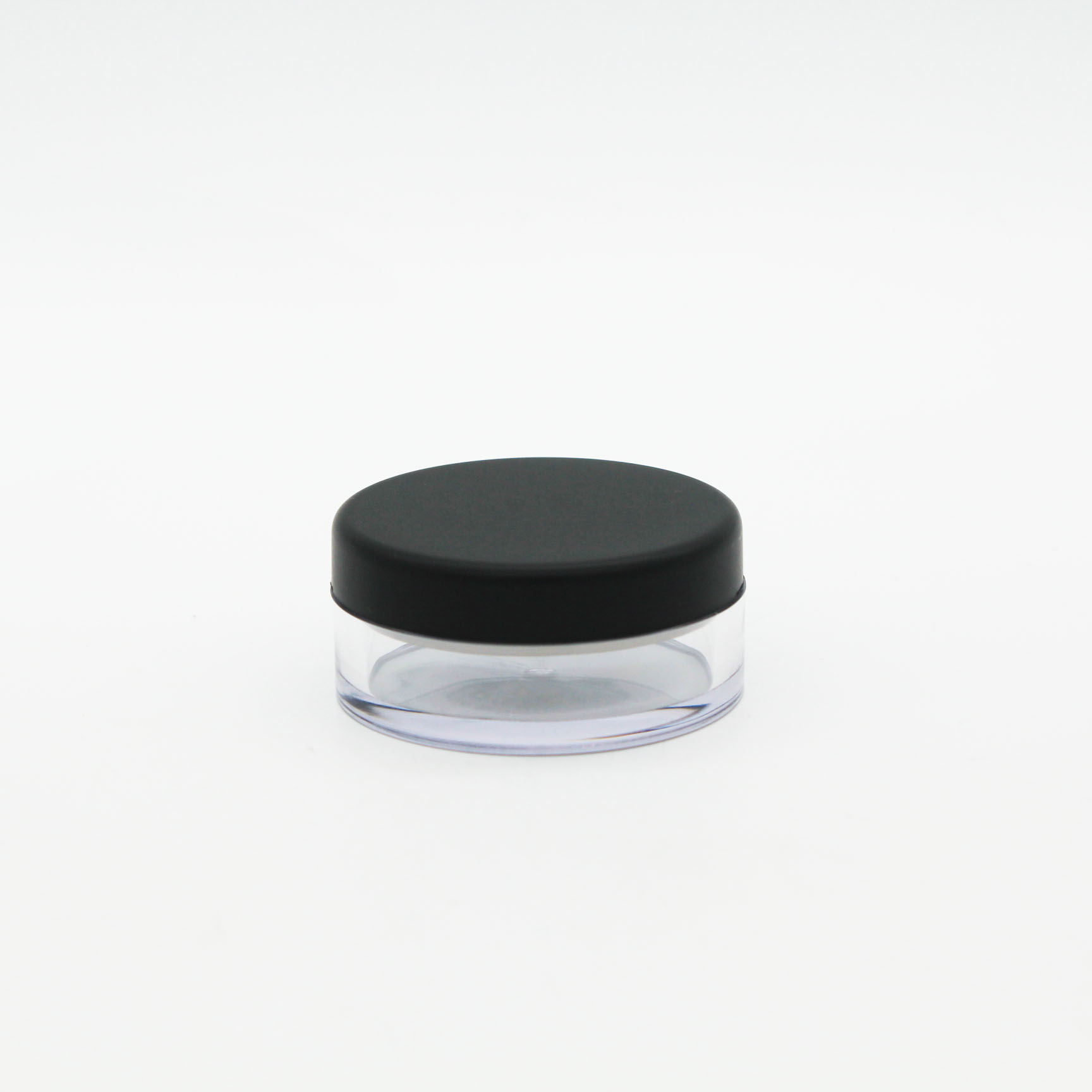 matte black cap make up cosmetic packaging empty 5g 20g loose powder jar with sifter