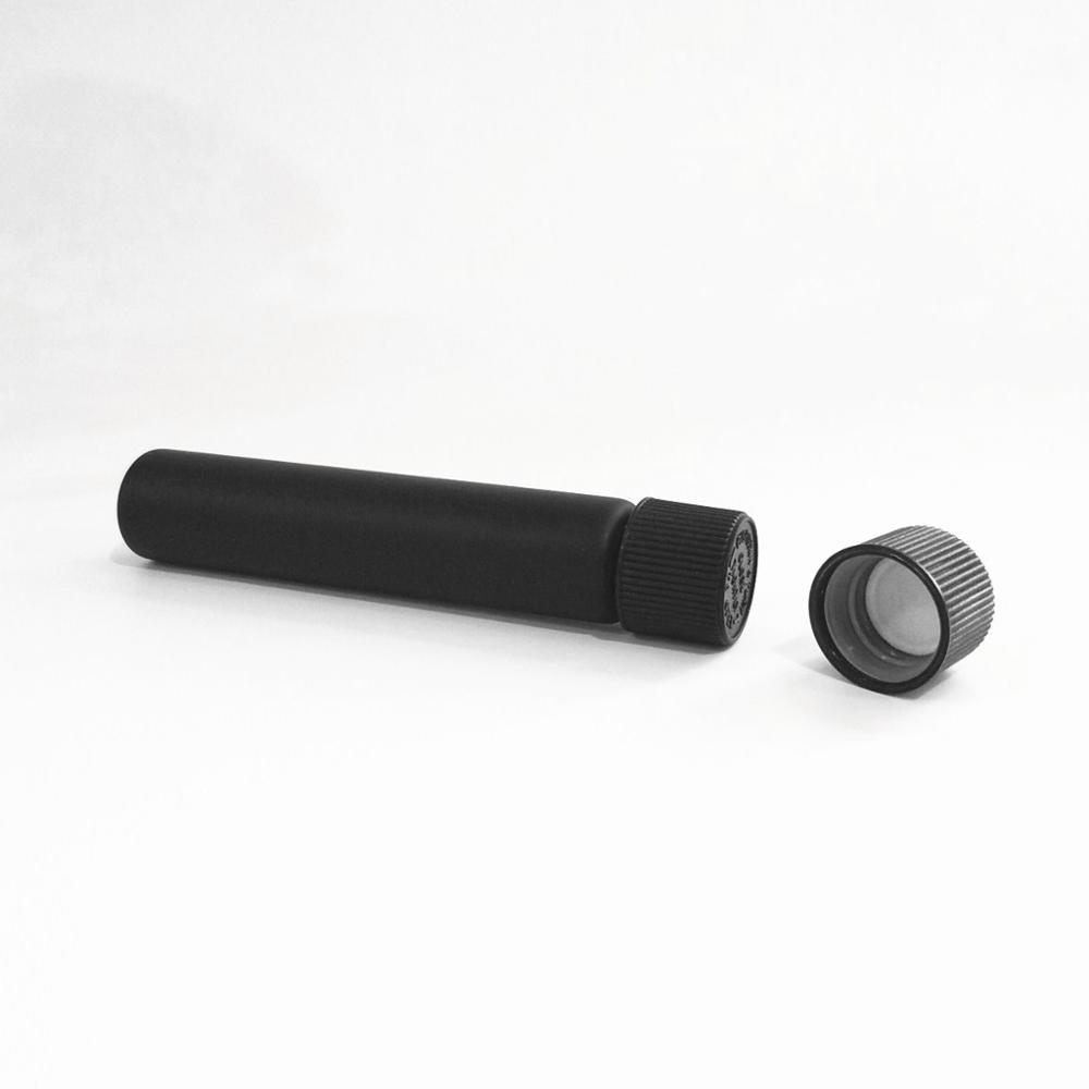 matte black child proof tube custom printed logo single clear pre-roll glass joint tubes packaging
