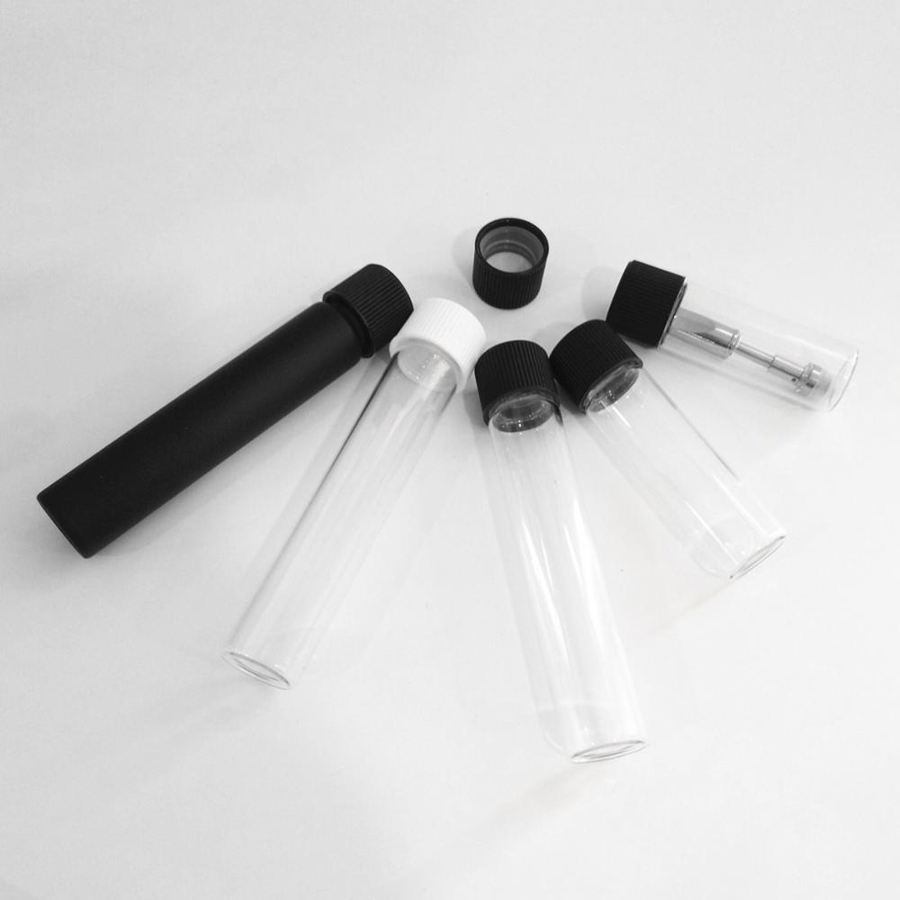 matte black child proof tube custom printed logo single clear pre-roll glass joint tubes packaging