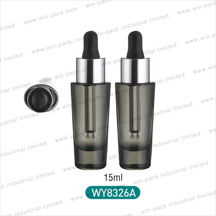 matte black empty cosmetic fancy unique shape glass essential oil dropper bottle 15ml serum container