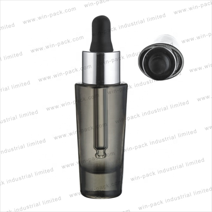 matte black empty cosmetic fancy unique shape glass essential oil dropper bottle 15ml serum container