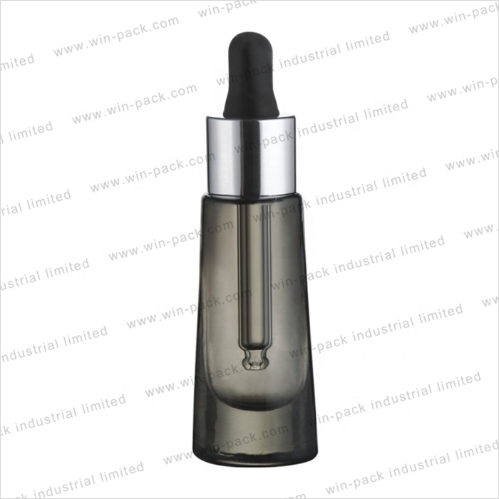 matte black empty cosmetic fancy unique shape glass essential oil dropper bottle 15ml serum container