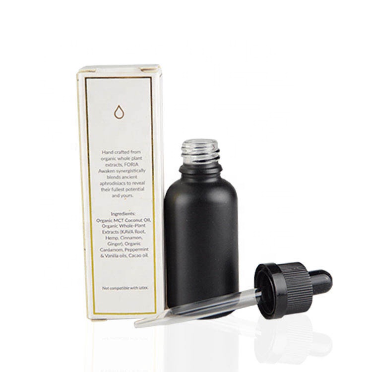 matte black frosted glass dropper bottle 15ml 30ml