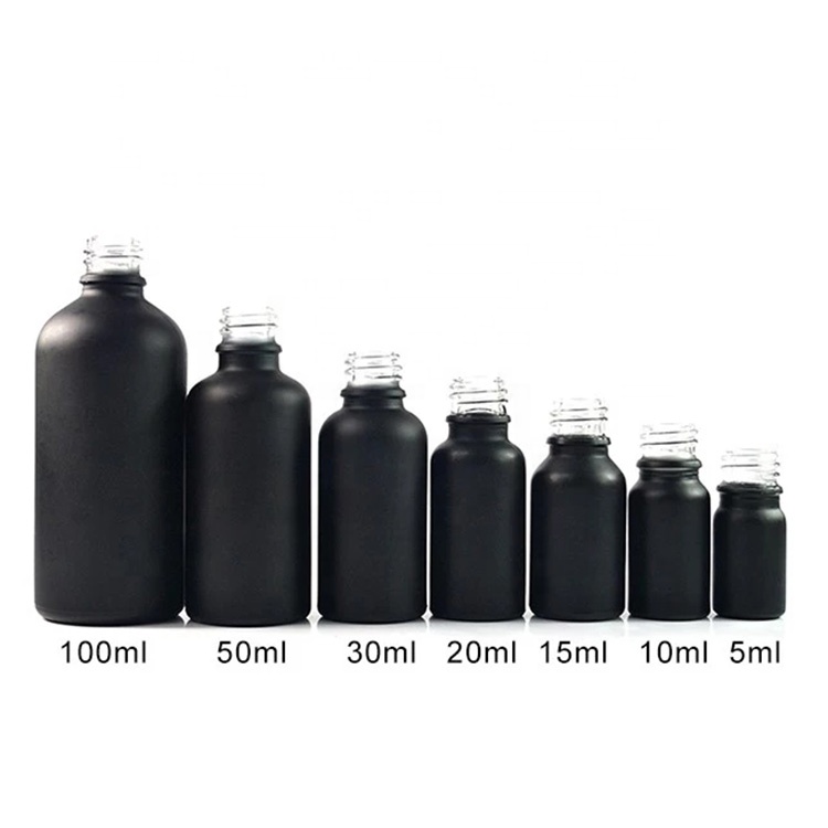matte black frosted glass dropper bottle 15ml 30ml