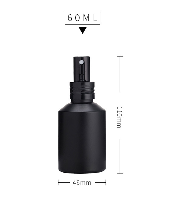 matte black glass bottle with lotion pump