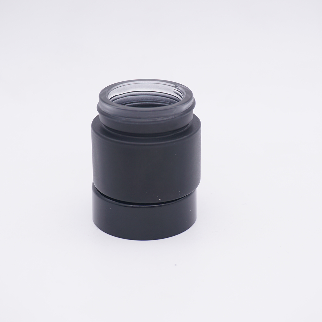 matte black glass cream containers cosmetic jar with bamboo lid